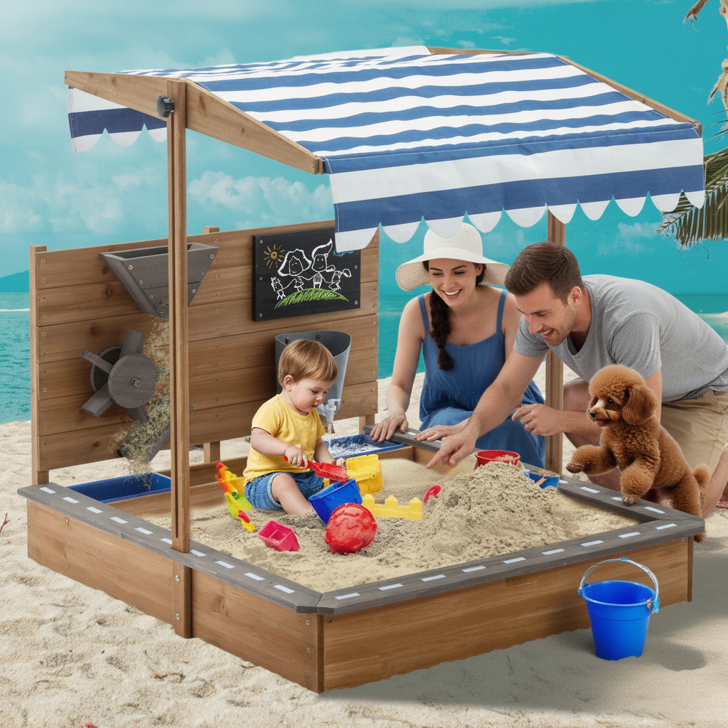 Wooden Sandboxes With Roof Sand Box Play W Canopy