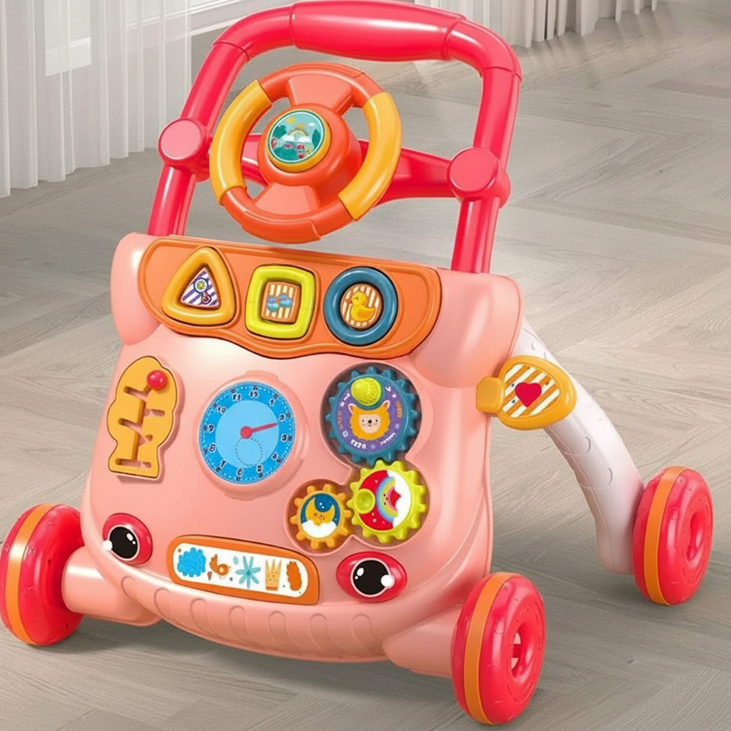 Function Anti Rollover Baby Walker With Music Toy For Children