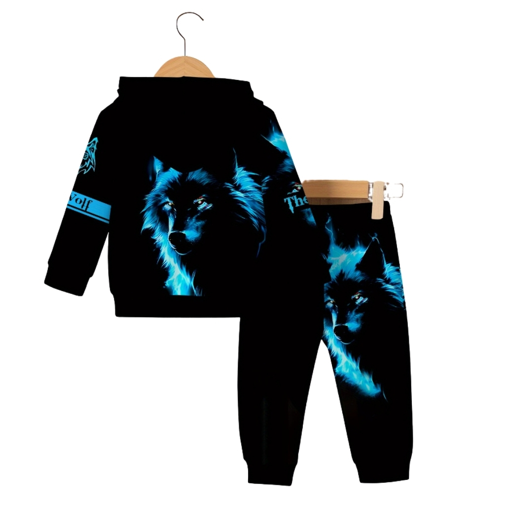 Wolf King Theme Hooded Onesie For Boys And Girls