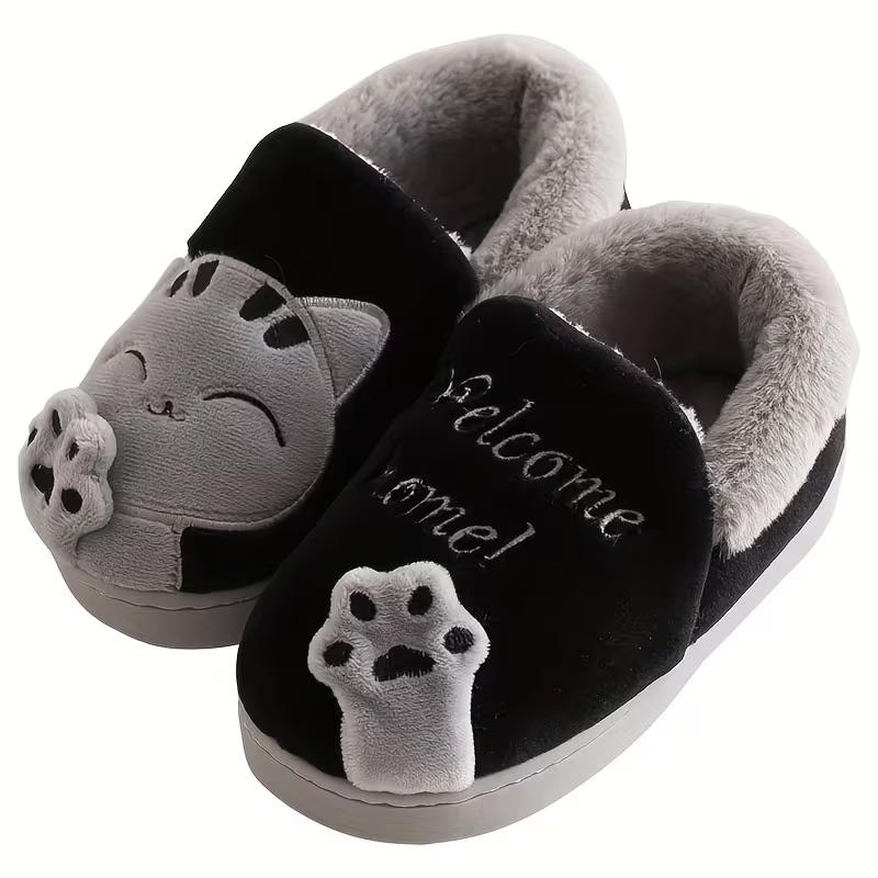 Furry Cartoon Design House Shoes For Kids
