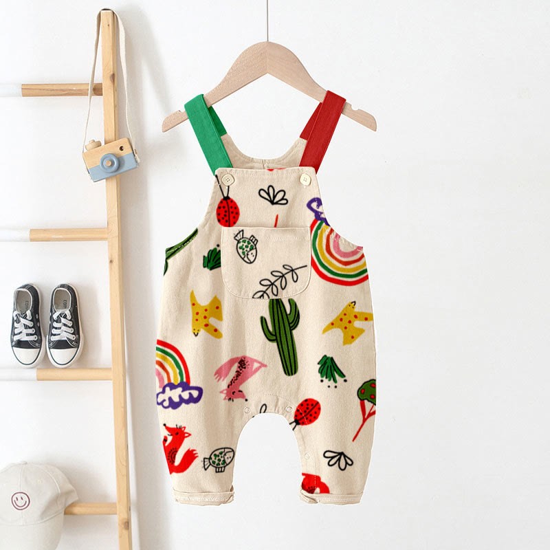 Baby Animal Print Overalls-Cozy Stroller