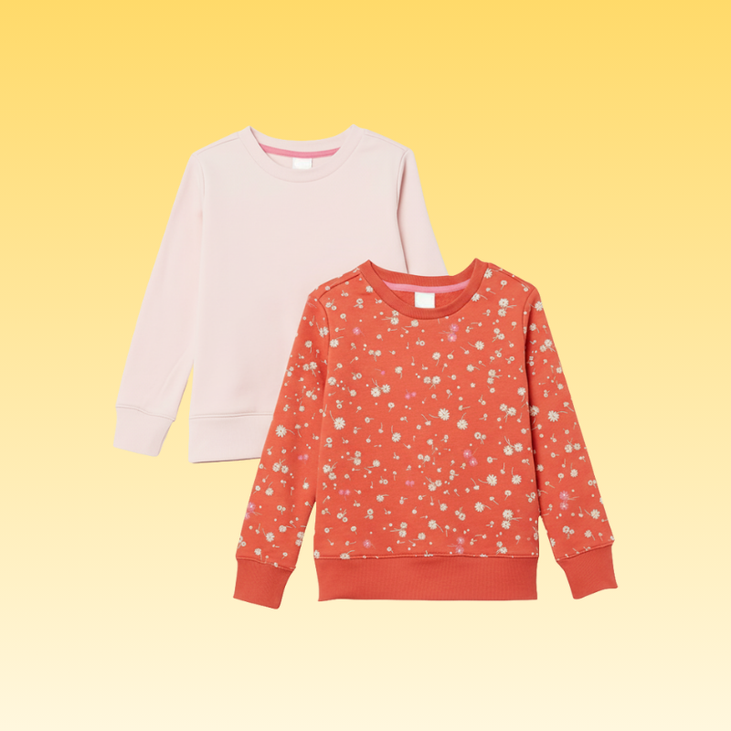 Pack of 2 Girls and Toddlers Fleece Crewneck Pullover Sweatshirts