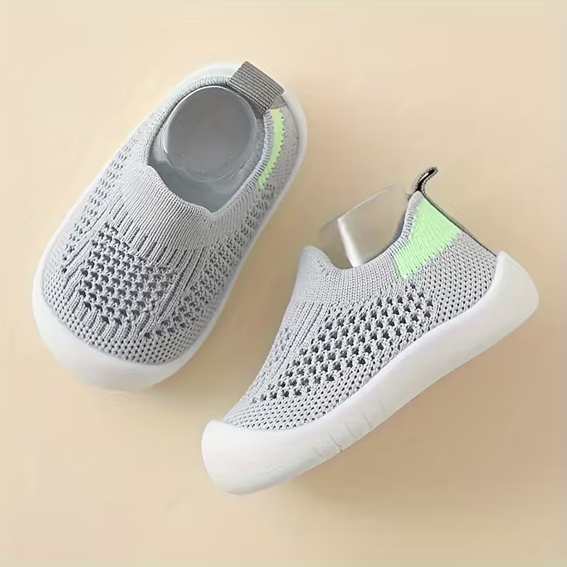 Kids Checkered Mesh Slip On Sneakers