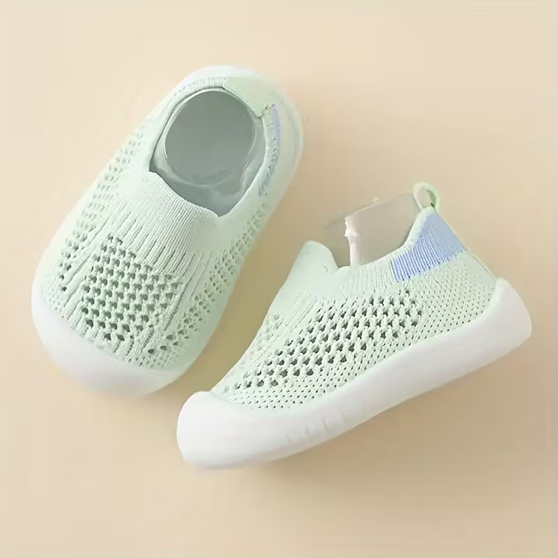 Kids Checkered Mesh Slip On Sneakers