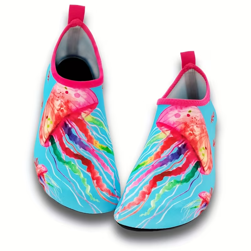 Fish Scale Print Casual Slip On Water Shoes For Kids