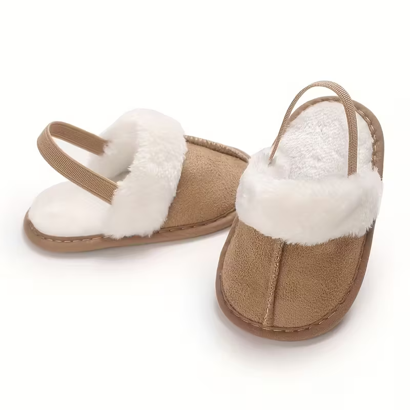 Cozy Plush Baby Girl Slippers With Soft Non Slip Sole