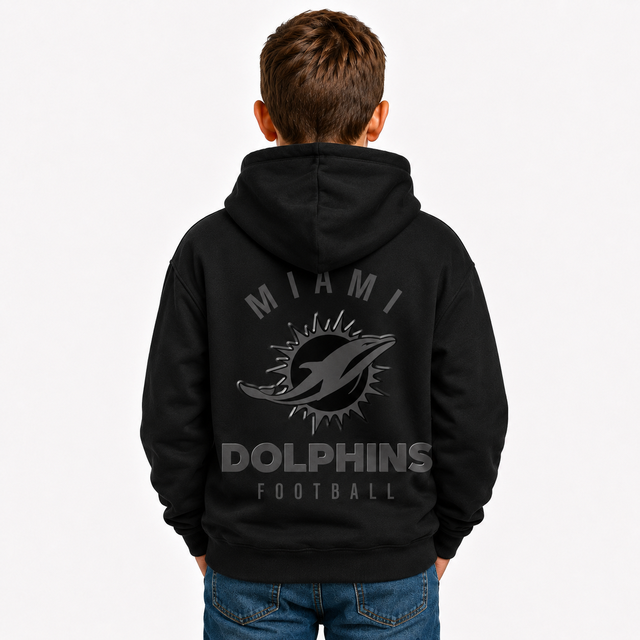 Miami Dolphins Football Themed Graphic Hoodie For Kids