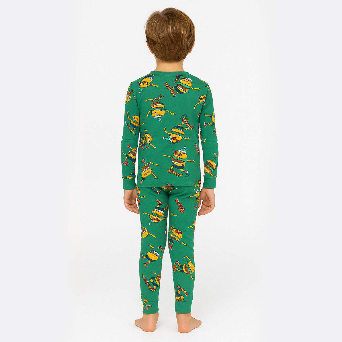 4 Piece Kids Pajama Set With Stripes And Dinosaur Prints-Cozy Stroller