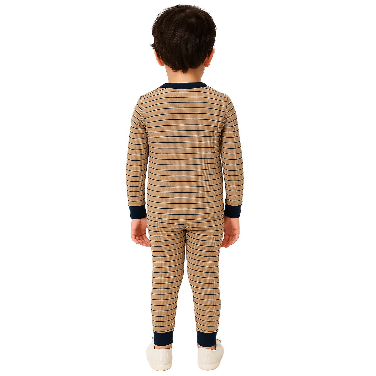 4 Piece Kids Pajama Set With Stripes And Dinosaur Prints-Cozy Stroller
