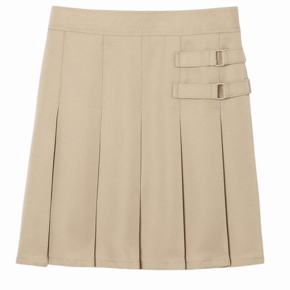 Girls Adjustable Waist Pleated Scooter Skirt with Built-in Shorts