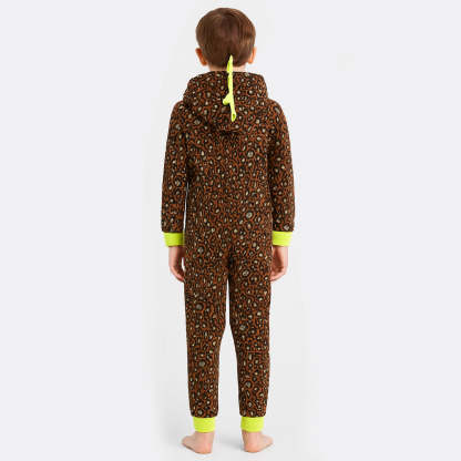 One Piece Printed Microfleece Hooded Union Pajama Suit-Cozy Stroller
