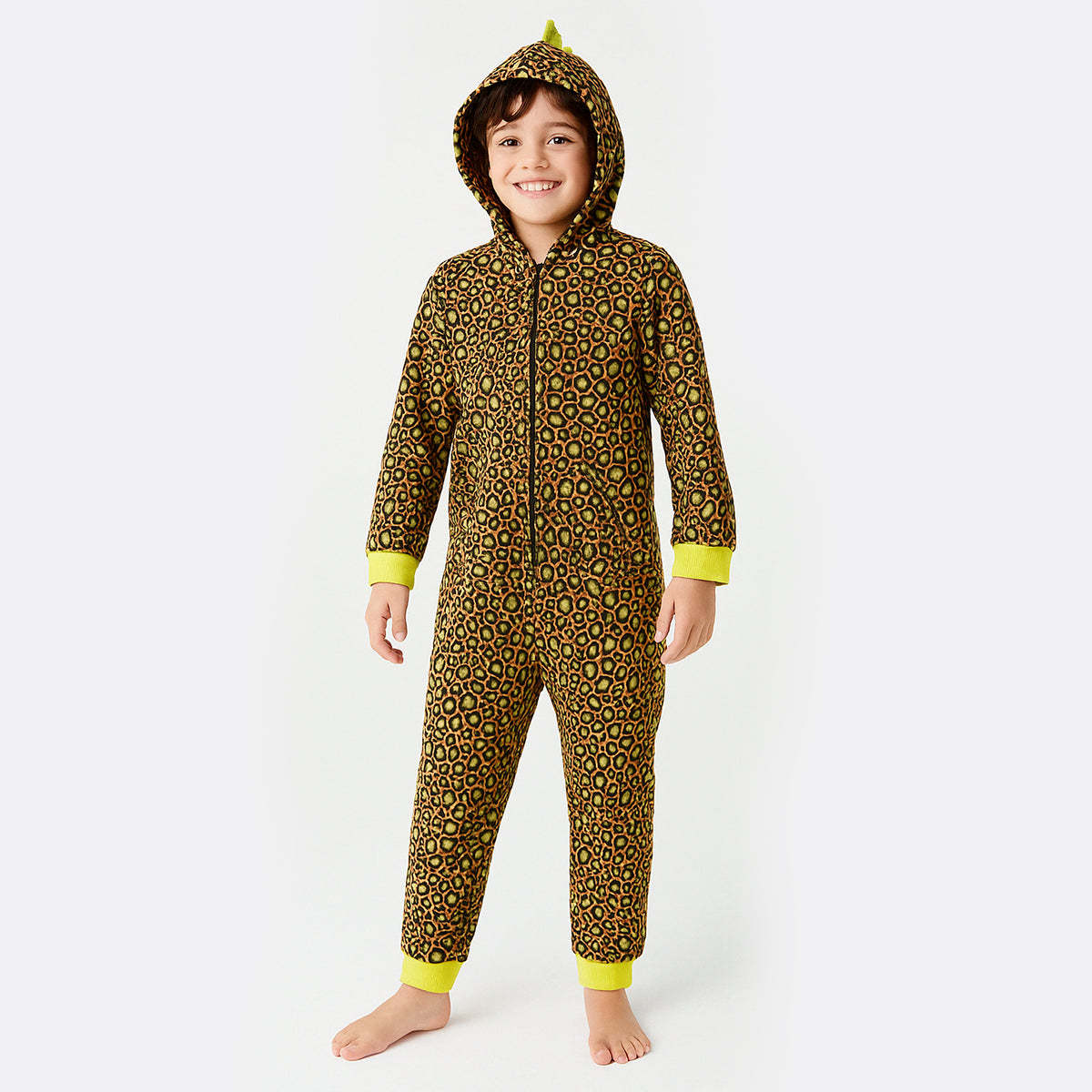 One Piece Printed Microfleece Hooded Union Pajama Suit-Cozy Stroller