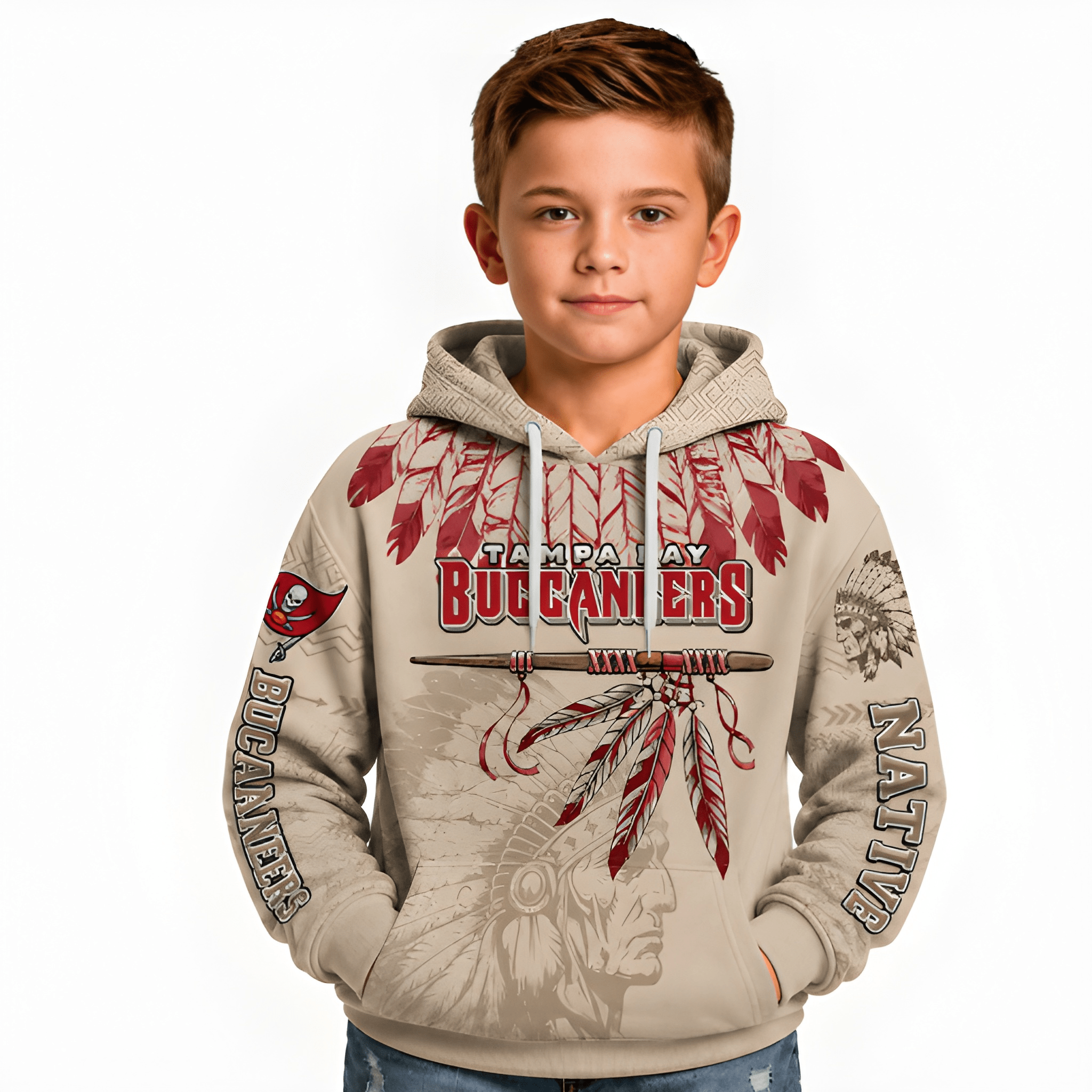 Personalized Buccaneers Heritage Zipper Hoodie Jacket For Kids