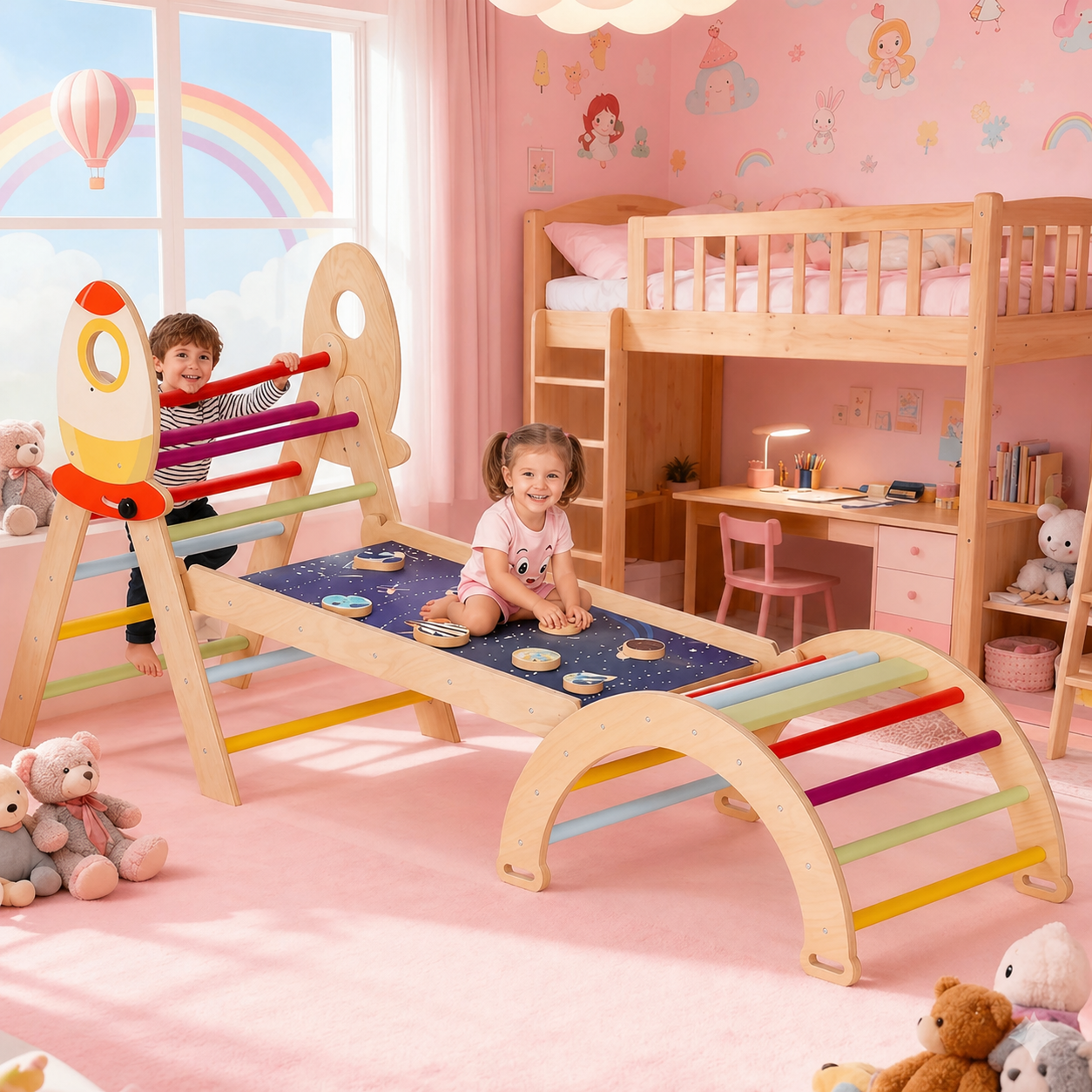 7-in-1 Climbing Set – Foldable Indoor Jungle Gym for Kids