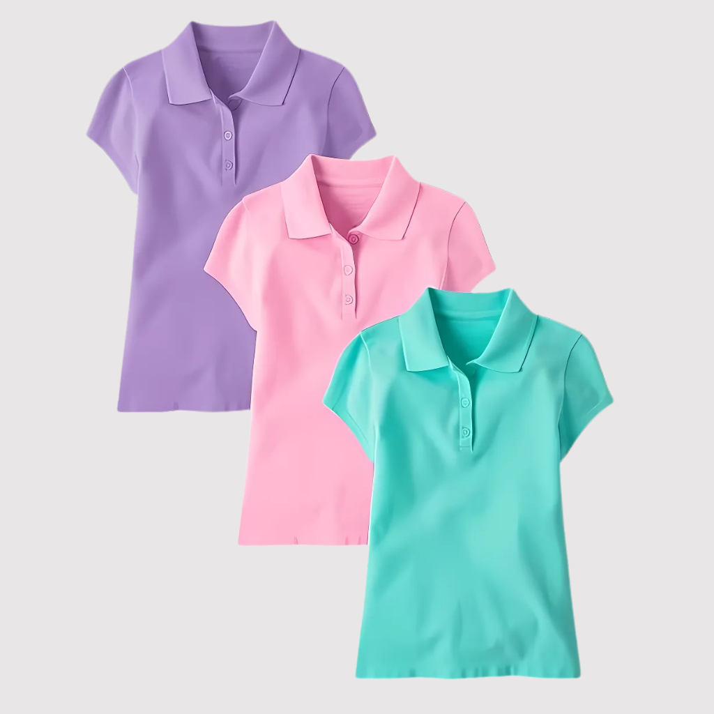 Pack Of 3 Short Sleeve Pique Shirt