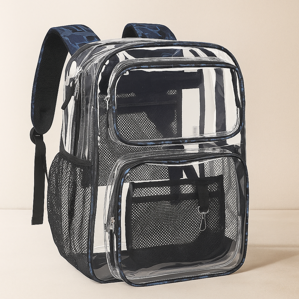 17 Inch Large Heavy Duty Clear Bookbag Backpack For School