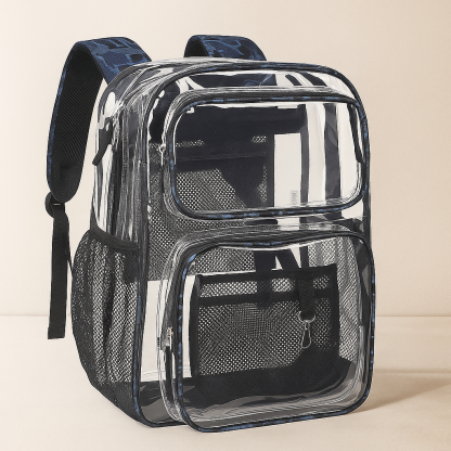 17 Inch Large Heavy Duty Clear Bookbag Backpack For School