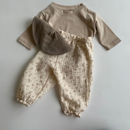 Baby Casual Printed Linen Pants-Cozy Stroller