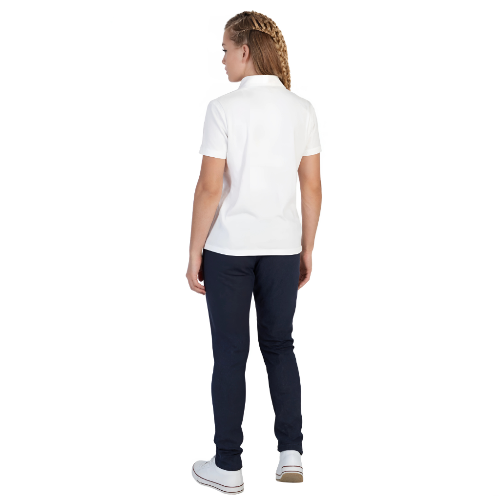 Girls Short Sleeve Picot Collar School Uniform Shirt