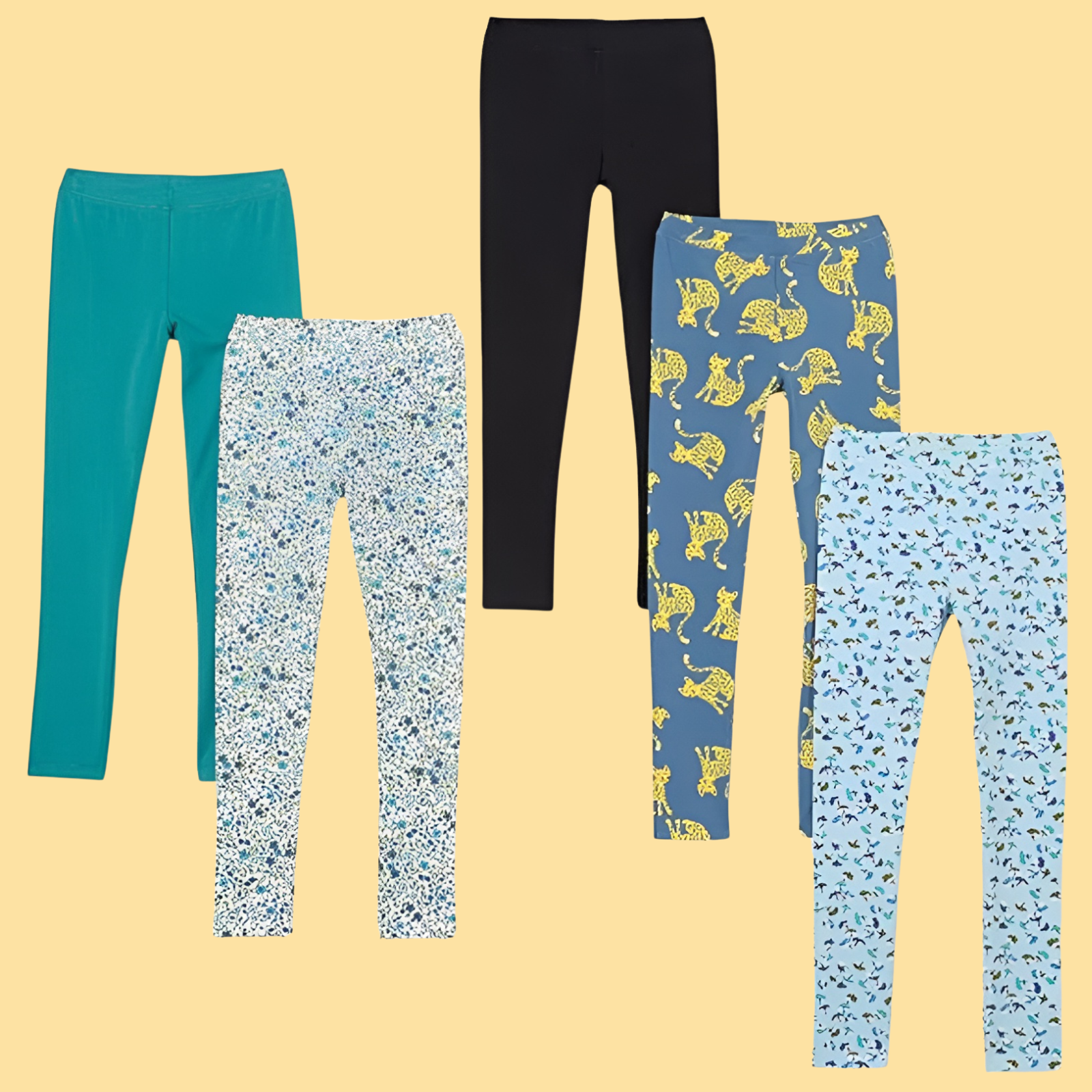 Girls and Toddlers Leggings Pack of 5