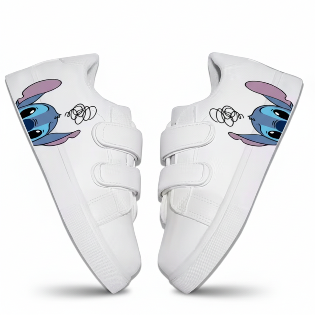 2D Flat Stitch Printed Kids Casual Sneakers