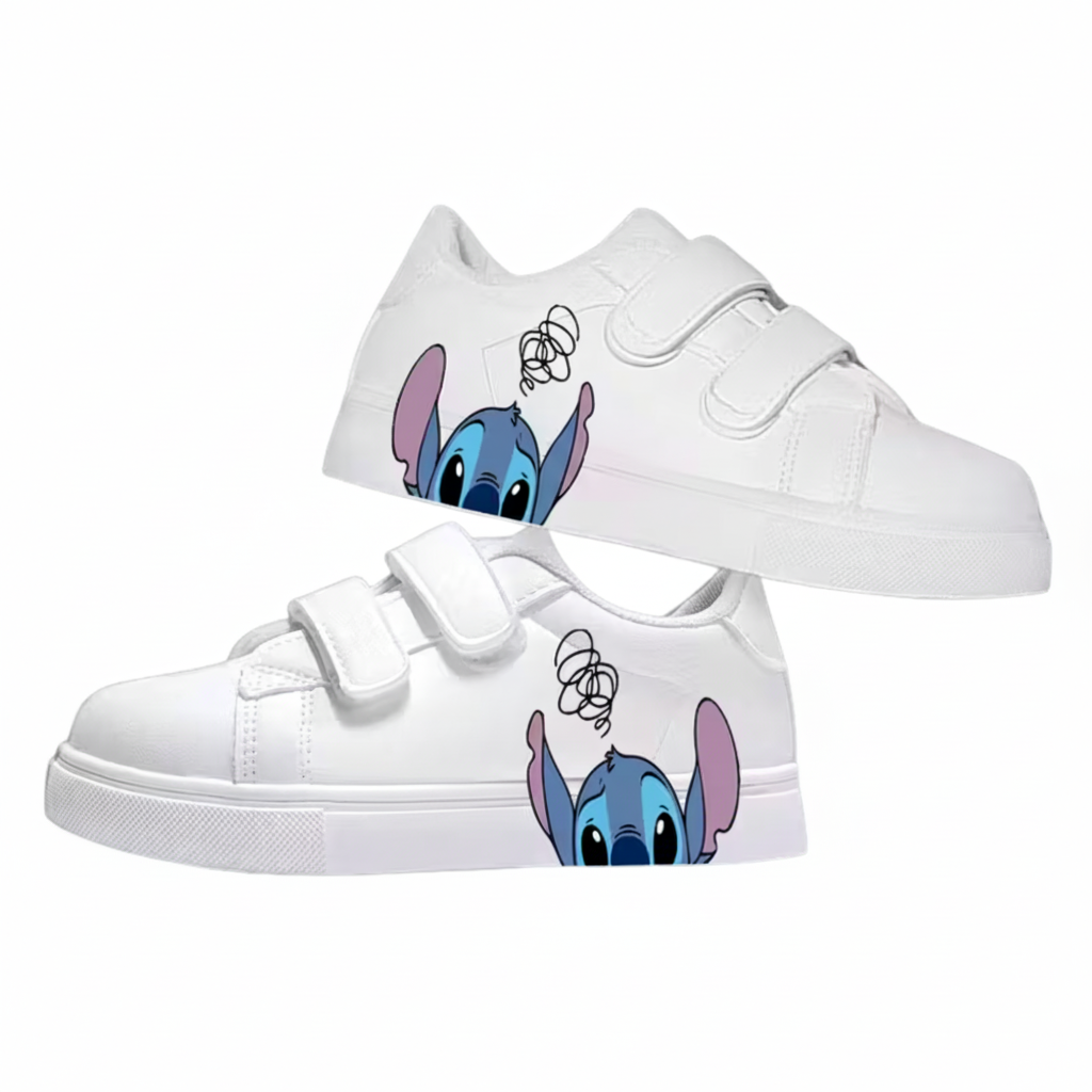 2D Flat Stitch Printed Kids Casual Sneakers