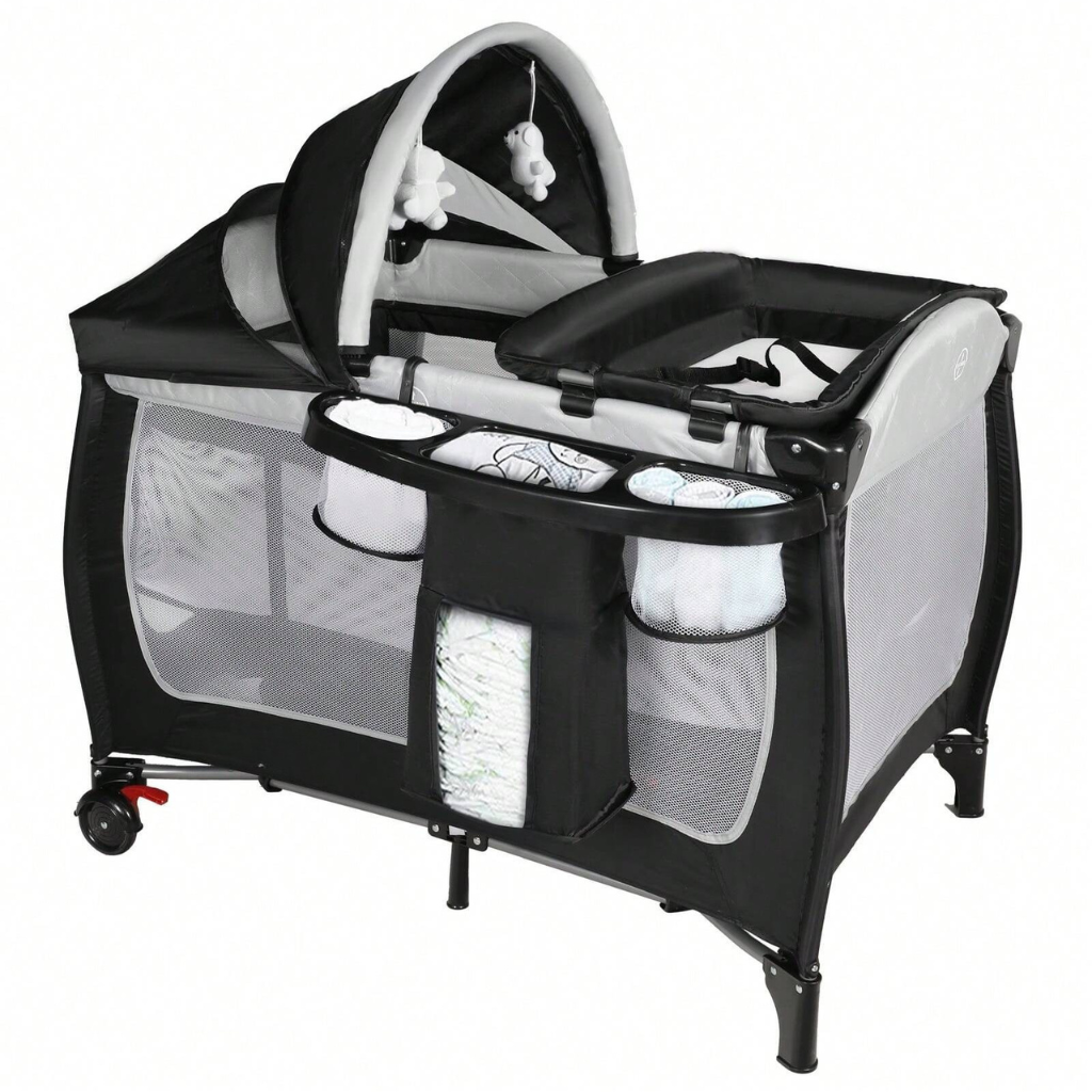 4 In 1 Portable Baby Playard with Bassinet And Changing Table For Infants