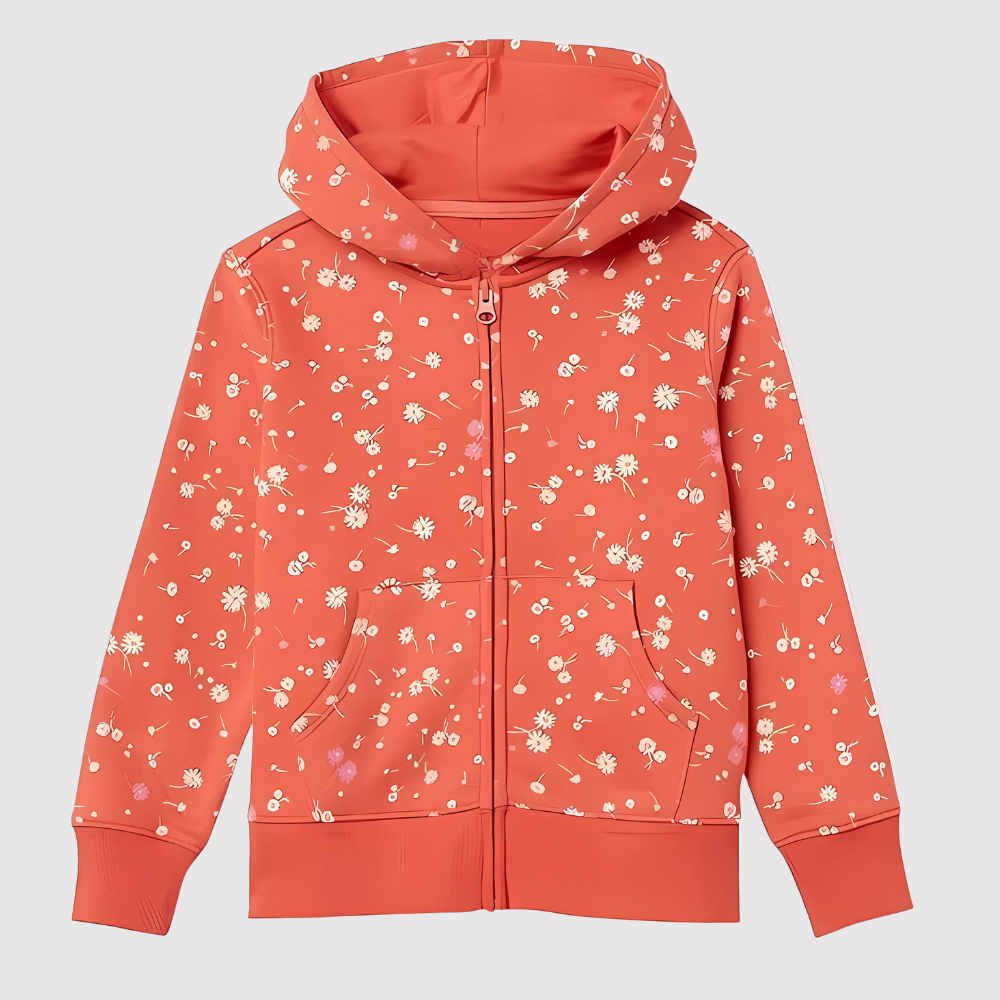 Girls And Toddlers Fleece Zip Up Hoodie Sweatshirt