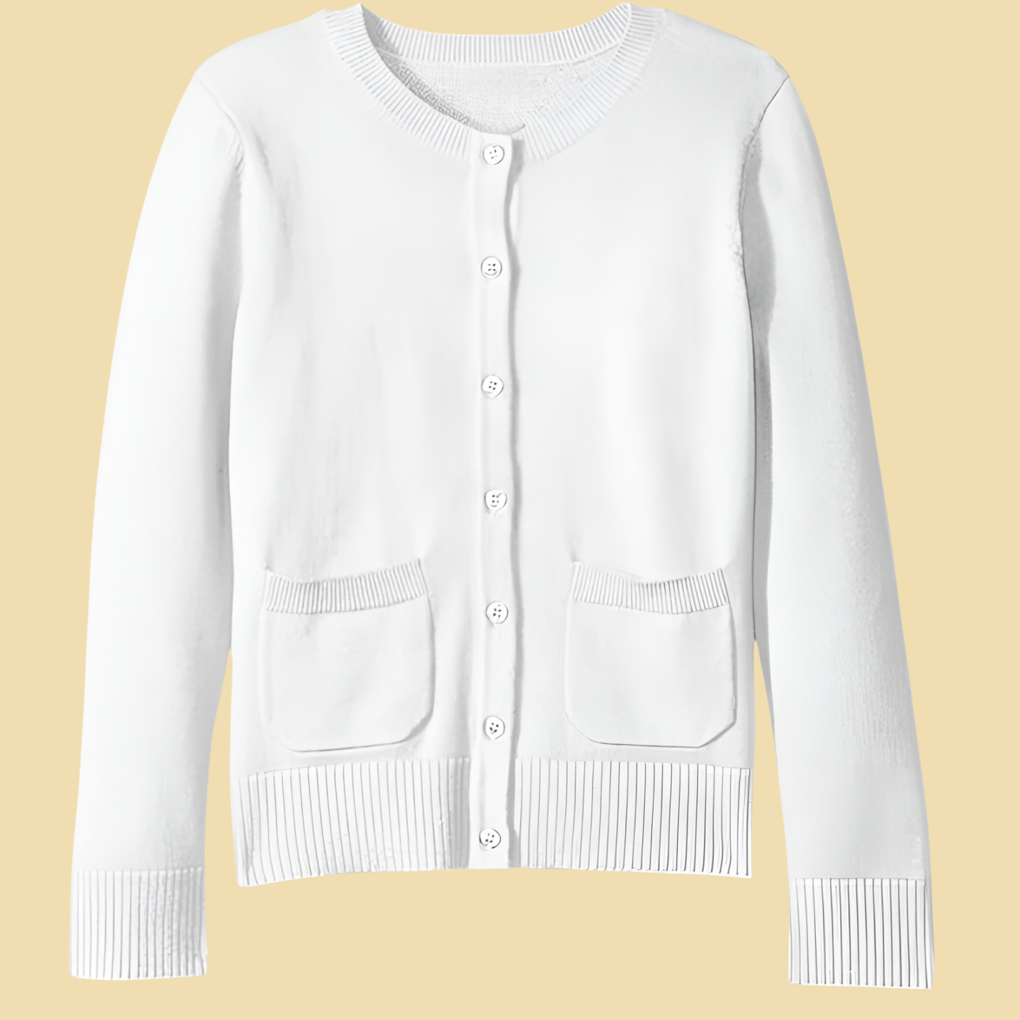 Girls and Toddlers Uniform Slim Fit Crewneck Cardigan Sweater