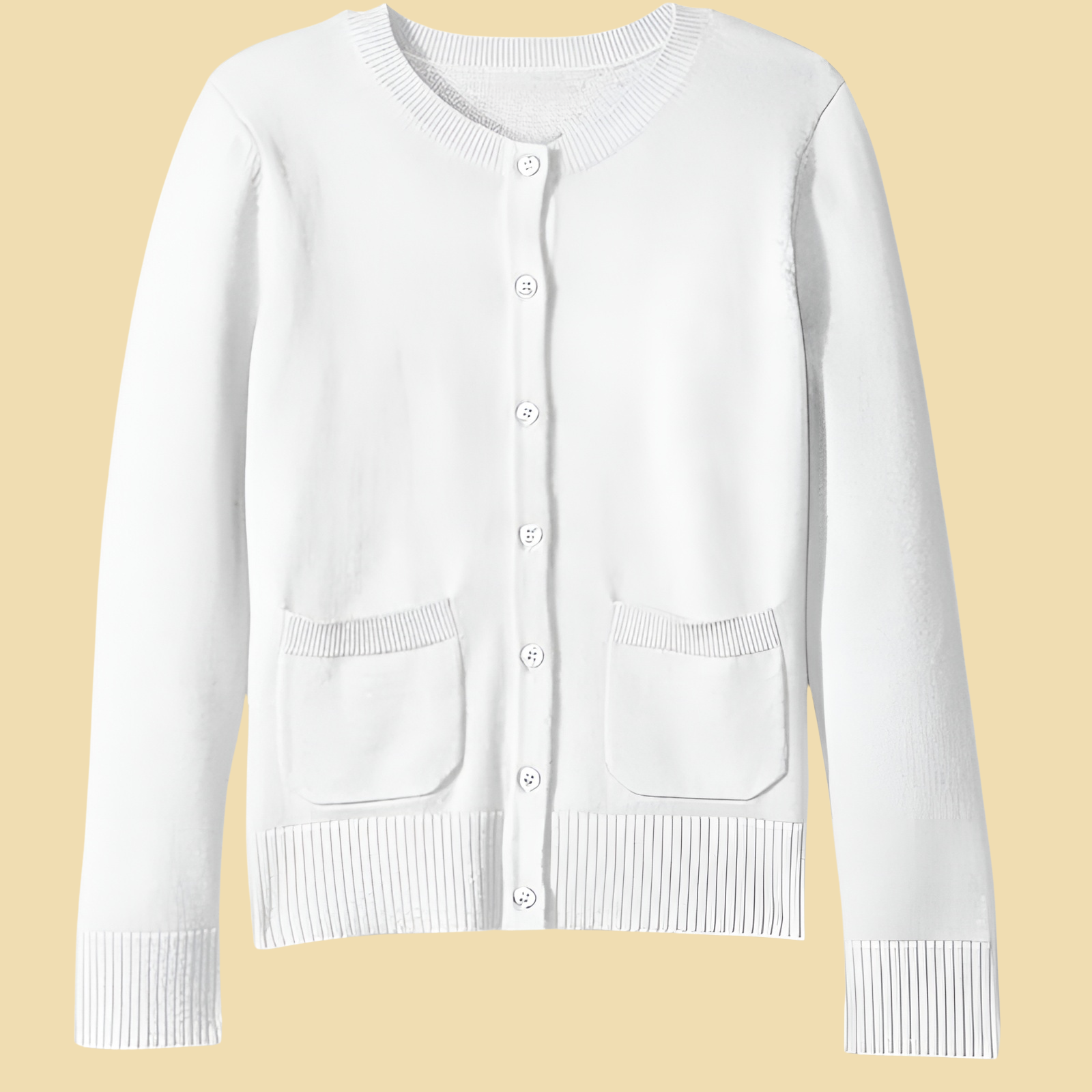 Girls and Toddlers Uniform Slim Fit Crewneck Cardigan Sweater