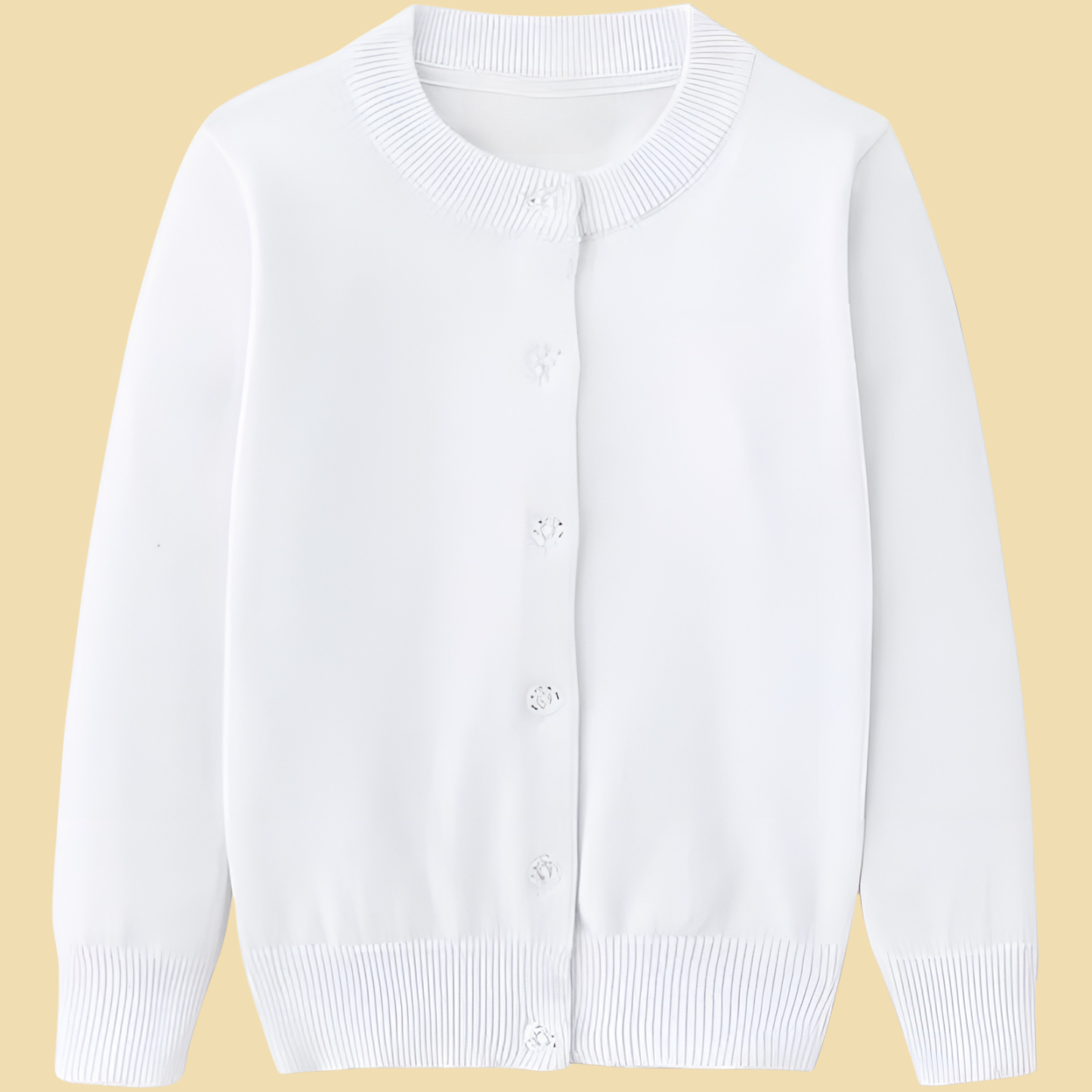 Girls Cotton Knit Cardigan Long Sleeve Sweater