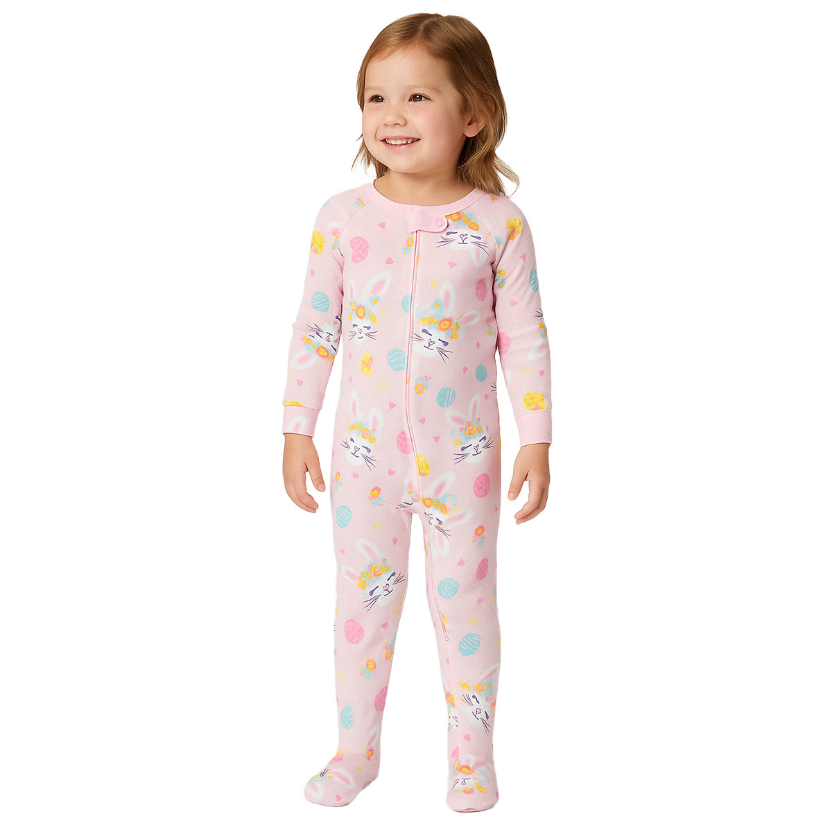 Bunny And Floral Snug Fit Pajama Set For Lounging-Cozy Stroller