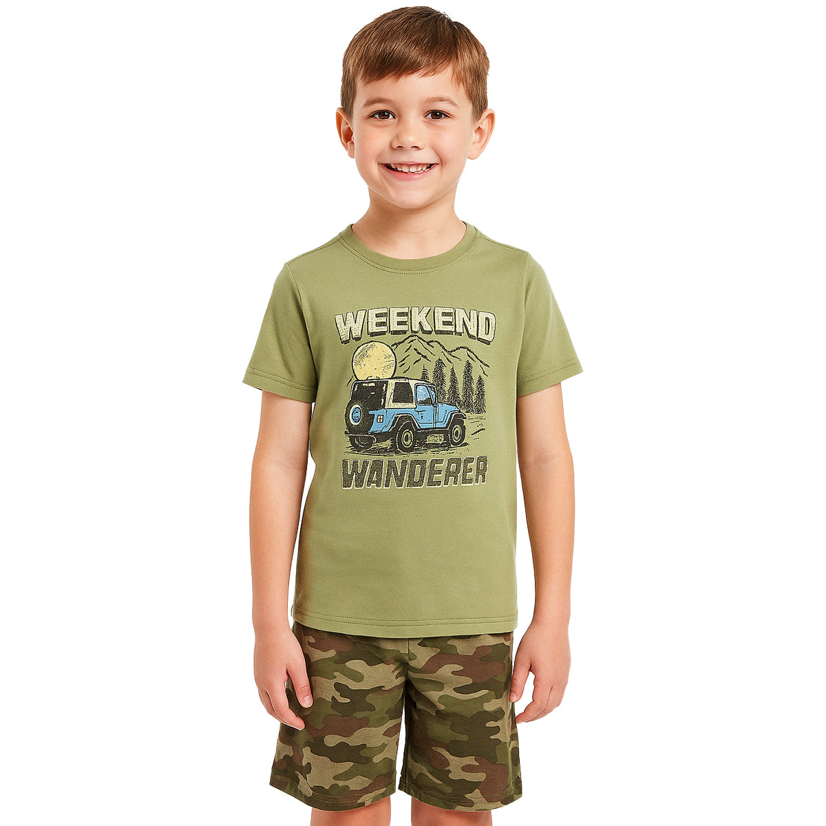 2 Piece Short Sleeve And Lightweight Graphic Tee And Shorts Set-Cozy Stroller