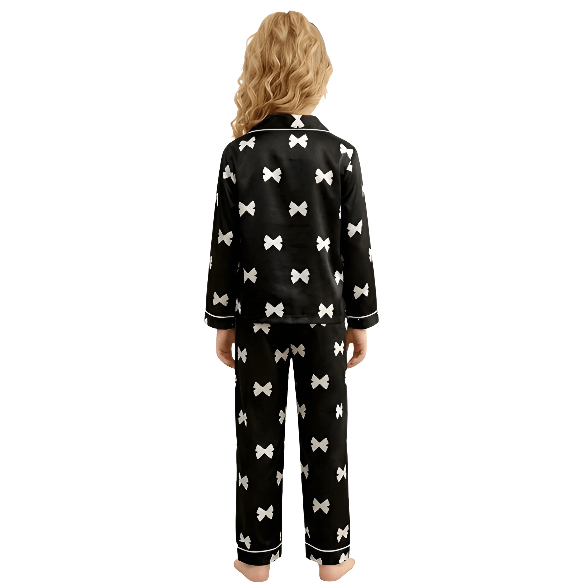 Bowknot Print Pajama Set For Kids