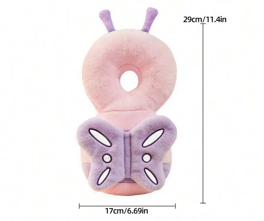Upgraded Baby Anti-Fall Pillow, Thickened & Widened Toddler Walking Protection Pad, Baby Head Protection Cushion Suitable For Toddlers Learning To Walk And Crawl, Adjustable Baby Head Protection Pad, Breathable Head Protection Pillow, Anti-Fall Pillow, Infant & Toddler Walking Supplies, Upgraded Thickened Cartoon Butterfly Design Anti-Fall Head Pad, Baby Shower Gift - Pink Butterfly - View 6