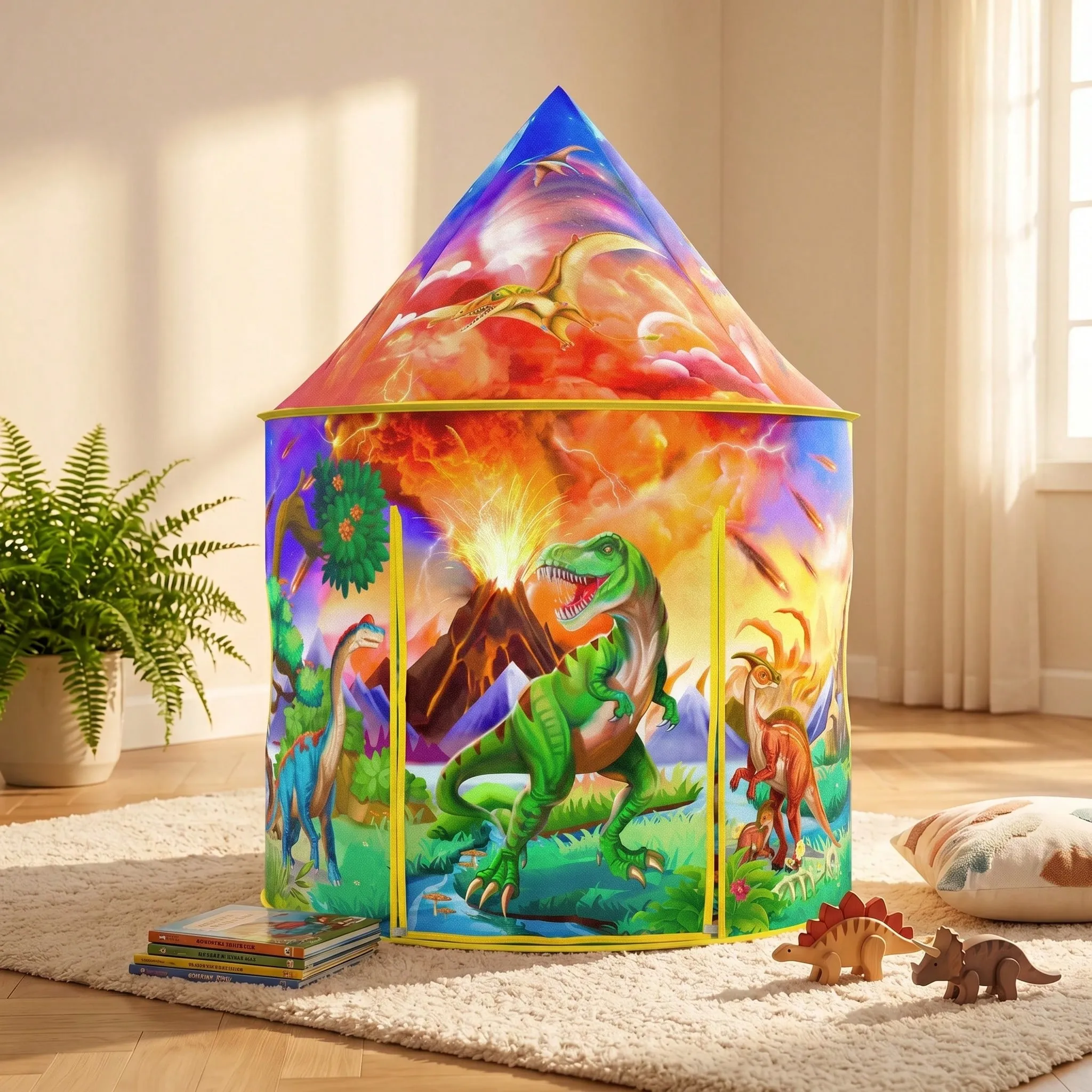  Rocket Ship Play Tent For Kids With Star Lights Space Themed Playhouse