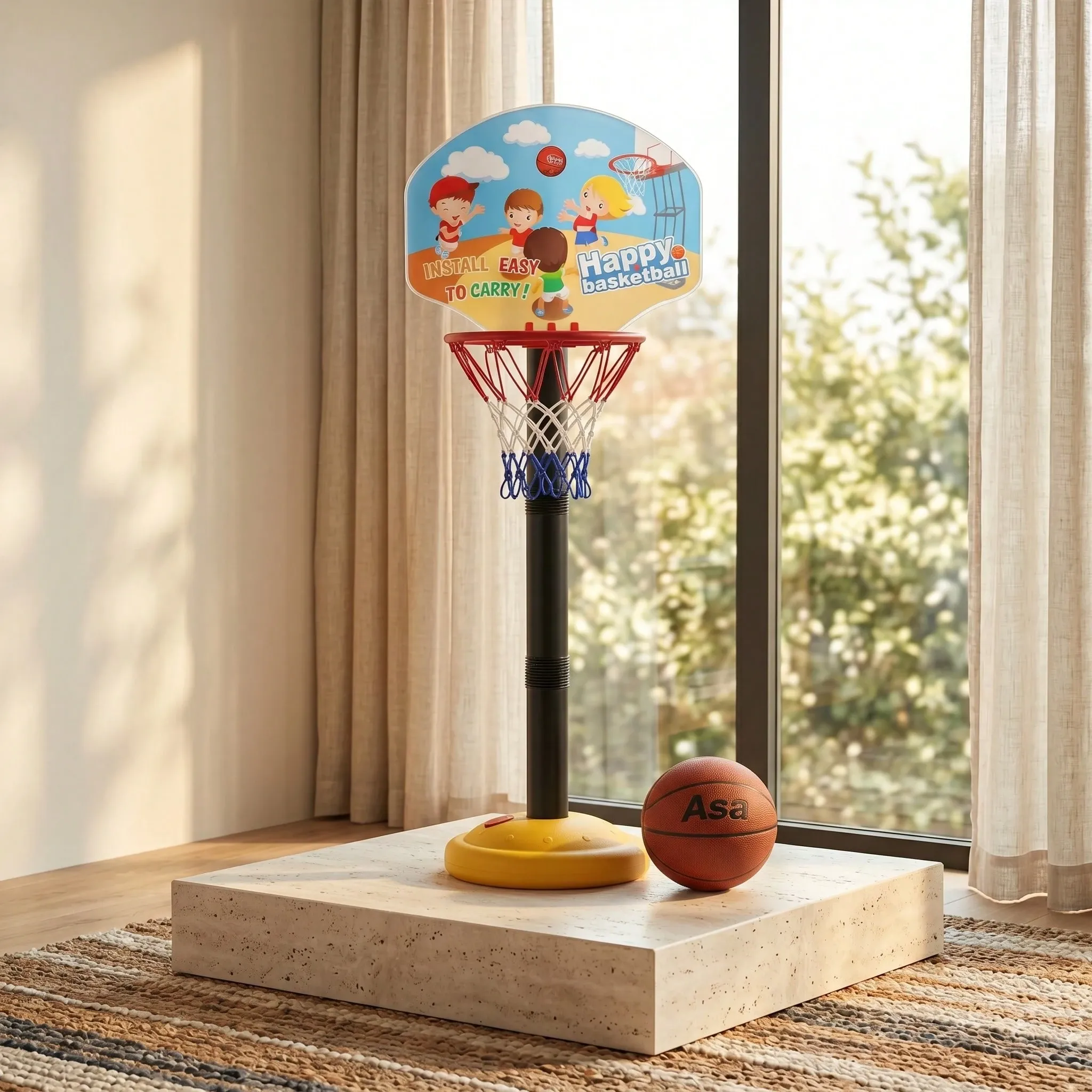Adjustable Height Basketball Hoop Backyard Game Suitable For Boys & Girls