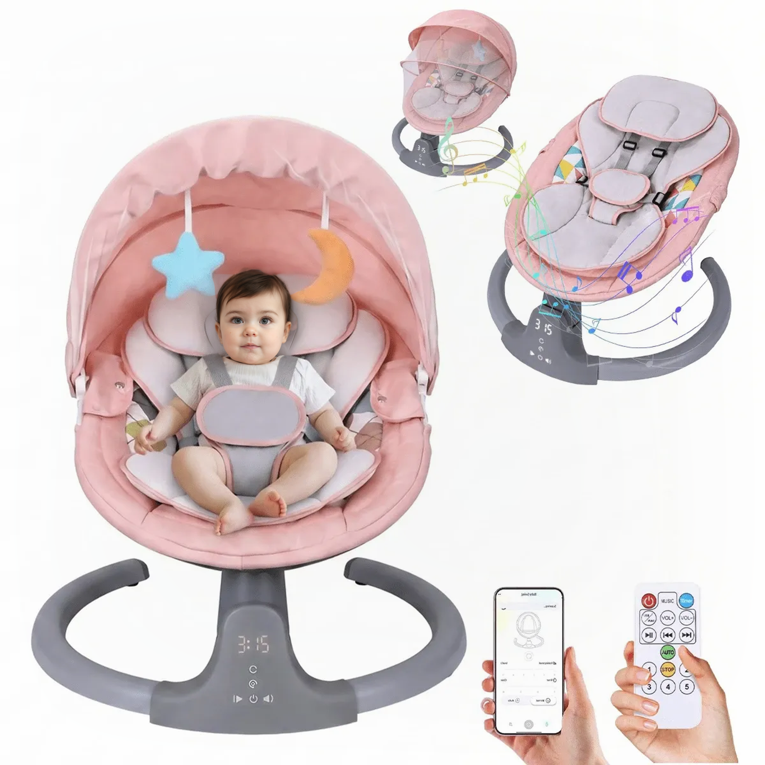 Portable Electric Baby Swing Rocker For Infants