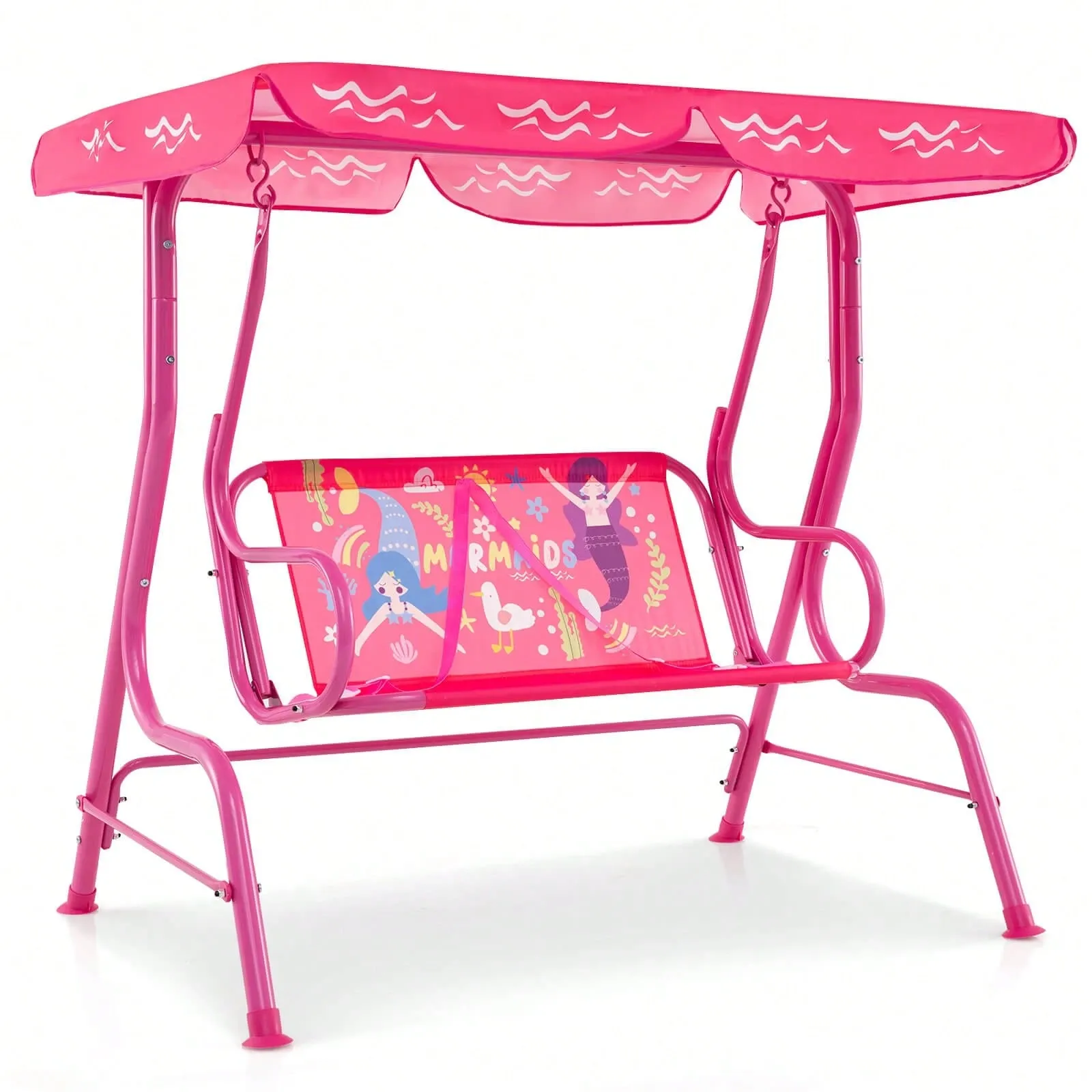 2-Seater Toddler Porch Swing With Adjustable Canopy