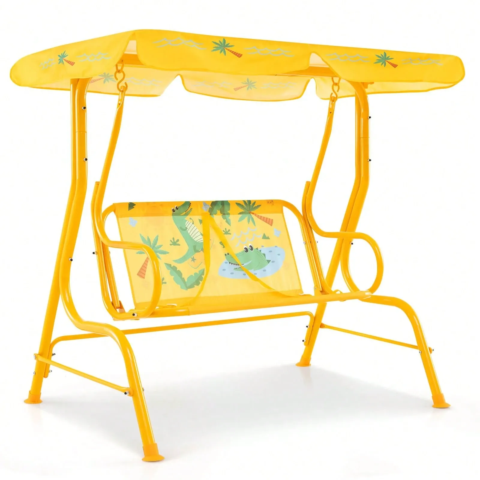 2-Seater Toddler Porch Swing With Adjustable Canopy