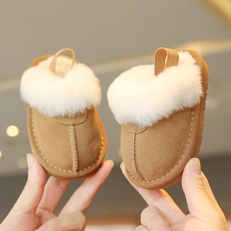 Casual Plush Lined Slippers For Infant With Soft Sole