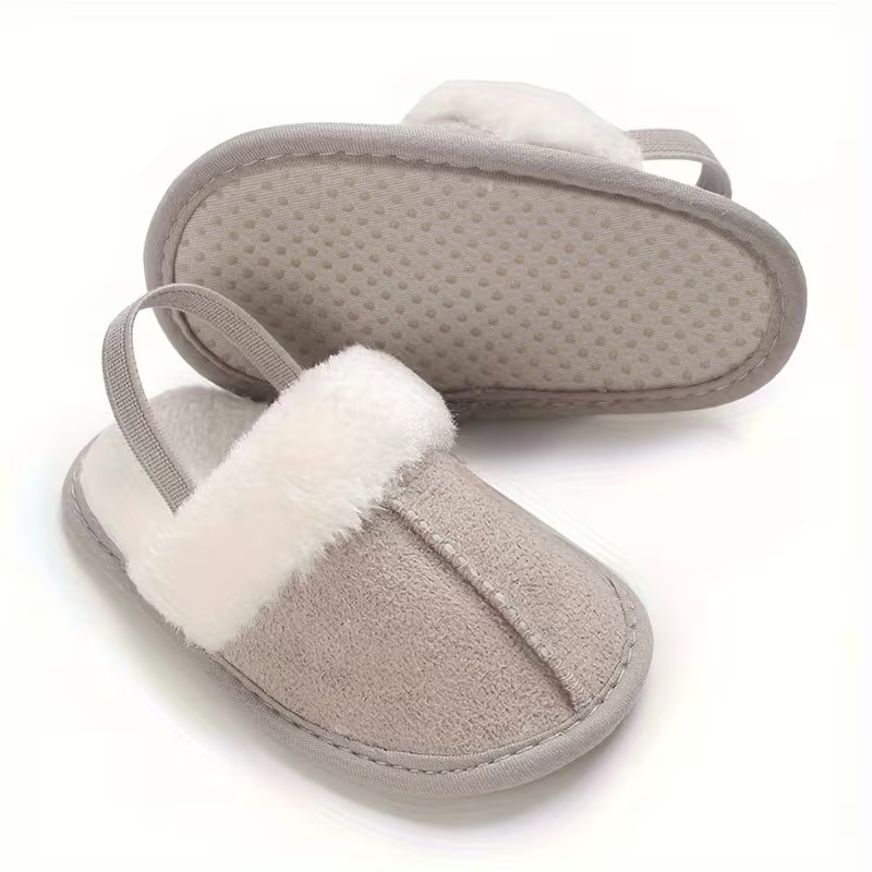 Casual Plush Lined Slippers For Infant With Soft Sole