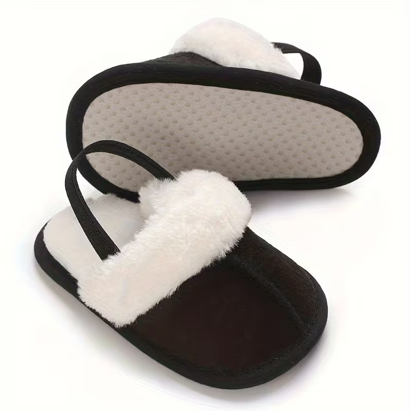Casual Plush Lined Slippers For Infant With Soft Sole