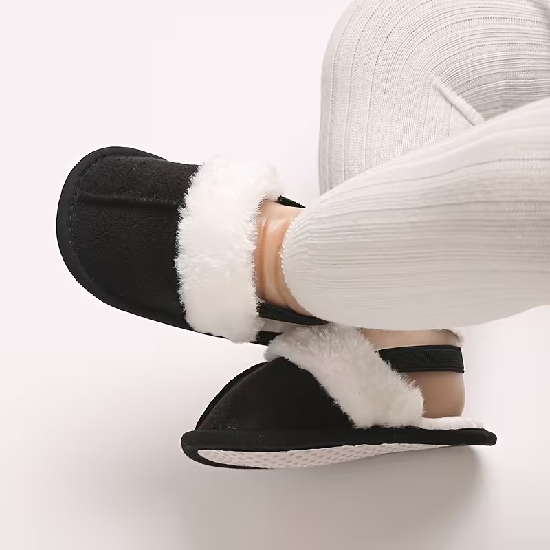 Casual Plush Lined Slippers For Infant With Soft Sole