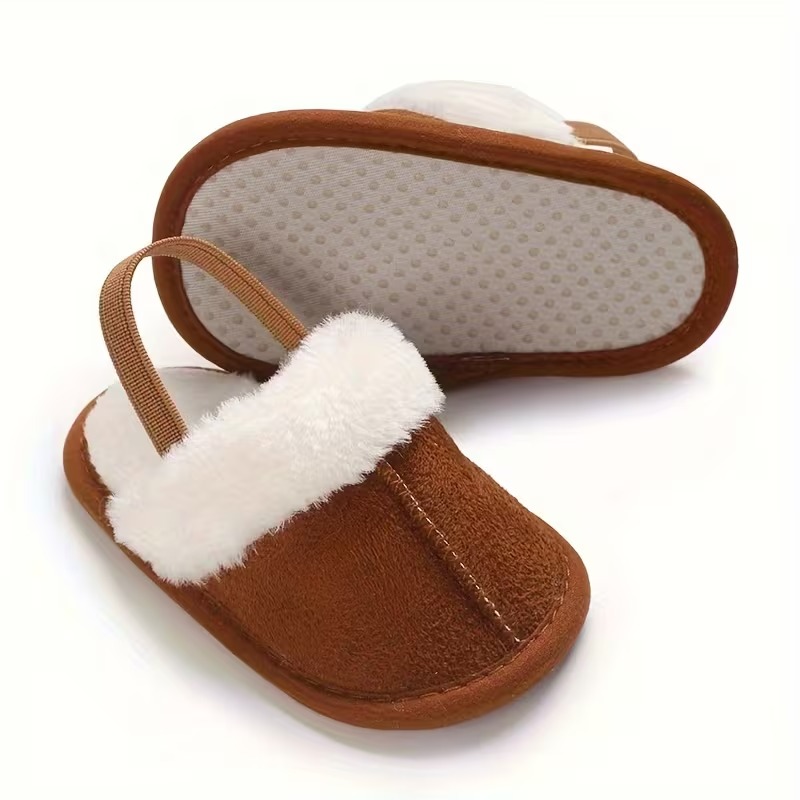 Casual Plush Lined Slippers For Infant With Soft Sole