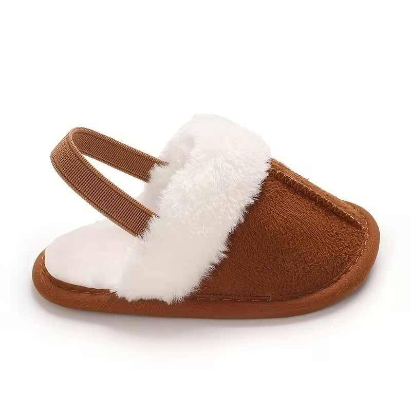Casual Plush Lined Slippers For Infant With Soft Sole