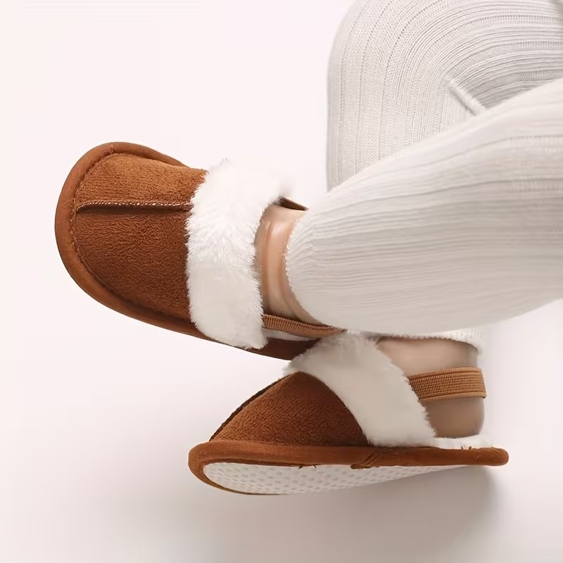 Casual Plush Lined Slippers For Infant With Soft Sole