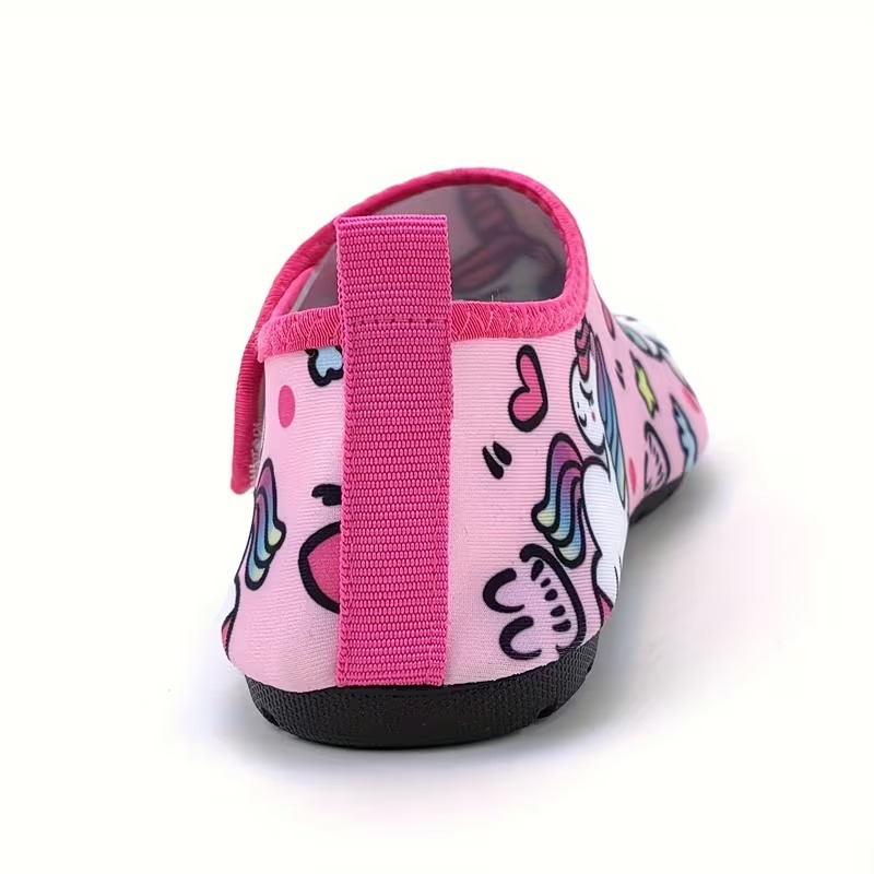 Cartoon Print Water Shoes For Kids With Hook And Loop Closure