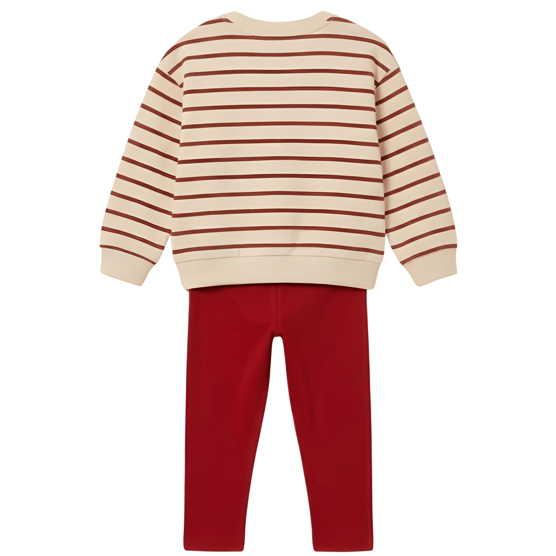 Christmas Reindeer Print Long Sleeve Top And Legging Set For Girls