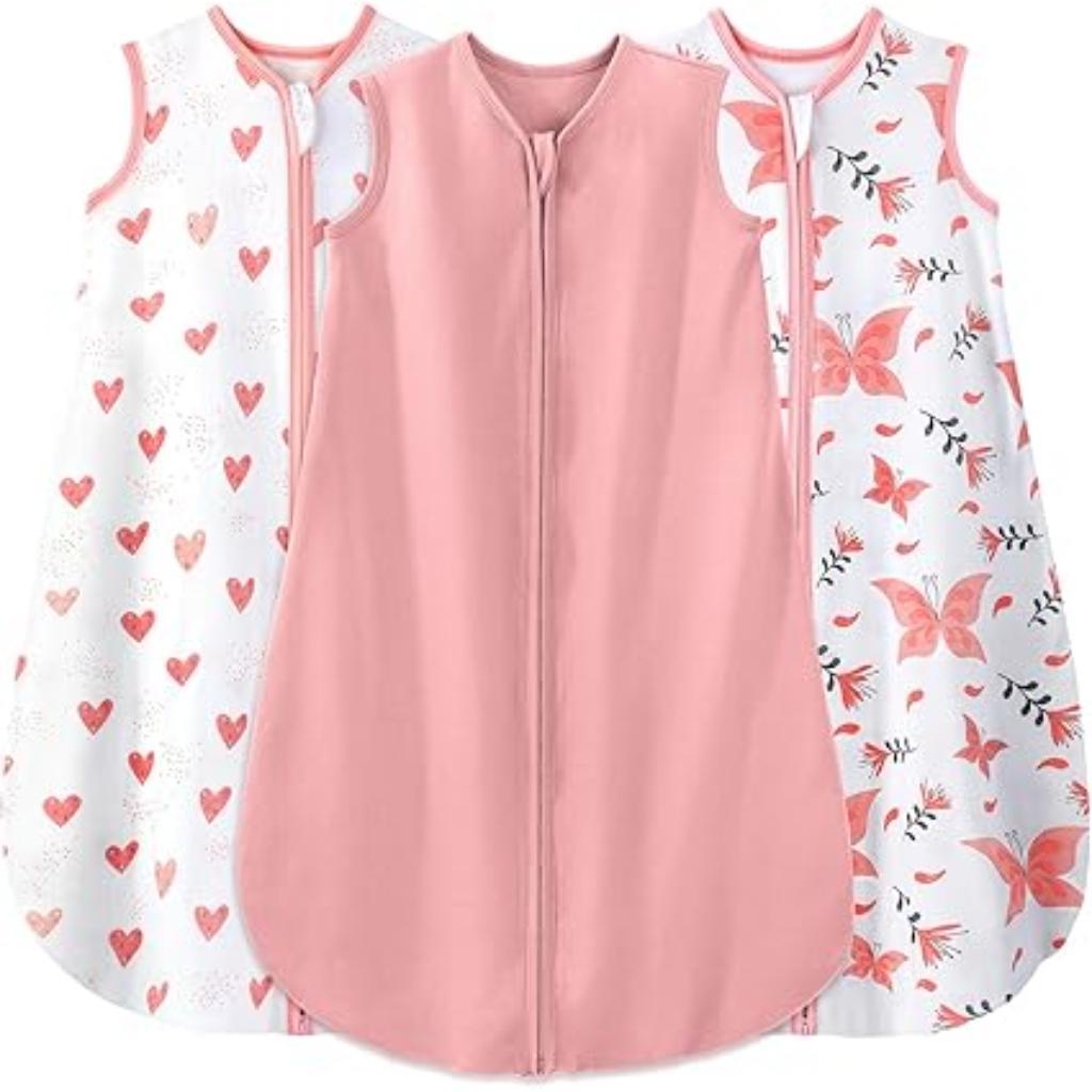 3 Pack Sleeveless Baby Sleep Sacks With Zipper 0.5 TOG-Cozy Stroller